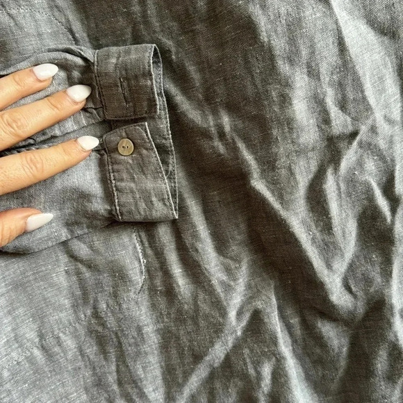 Artisan NY > Linen Gray Long Sleeve Tunic 💯 Linen Size Small - Picture 3 of 6